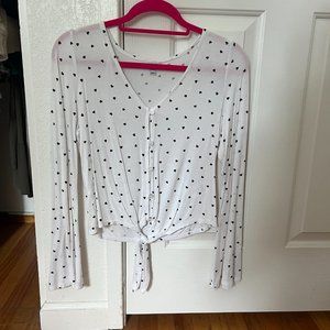 Tie Front Bell Sleeve Blouse